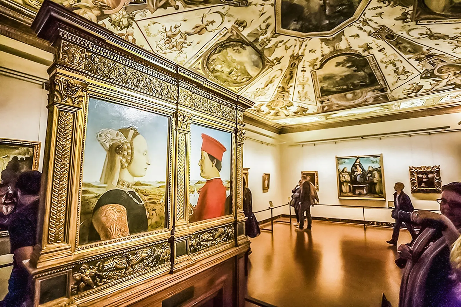 Piero della Francesca's Duke and Duchess of Urbino on display in the Uffizi