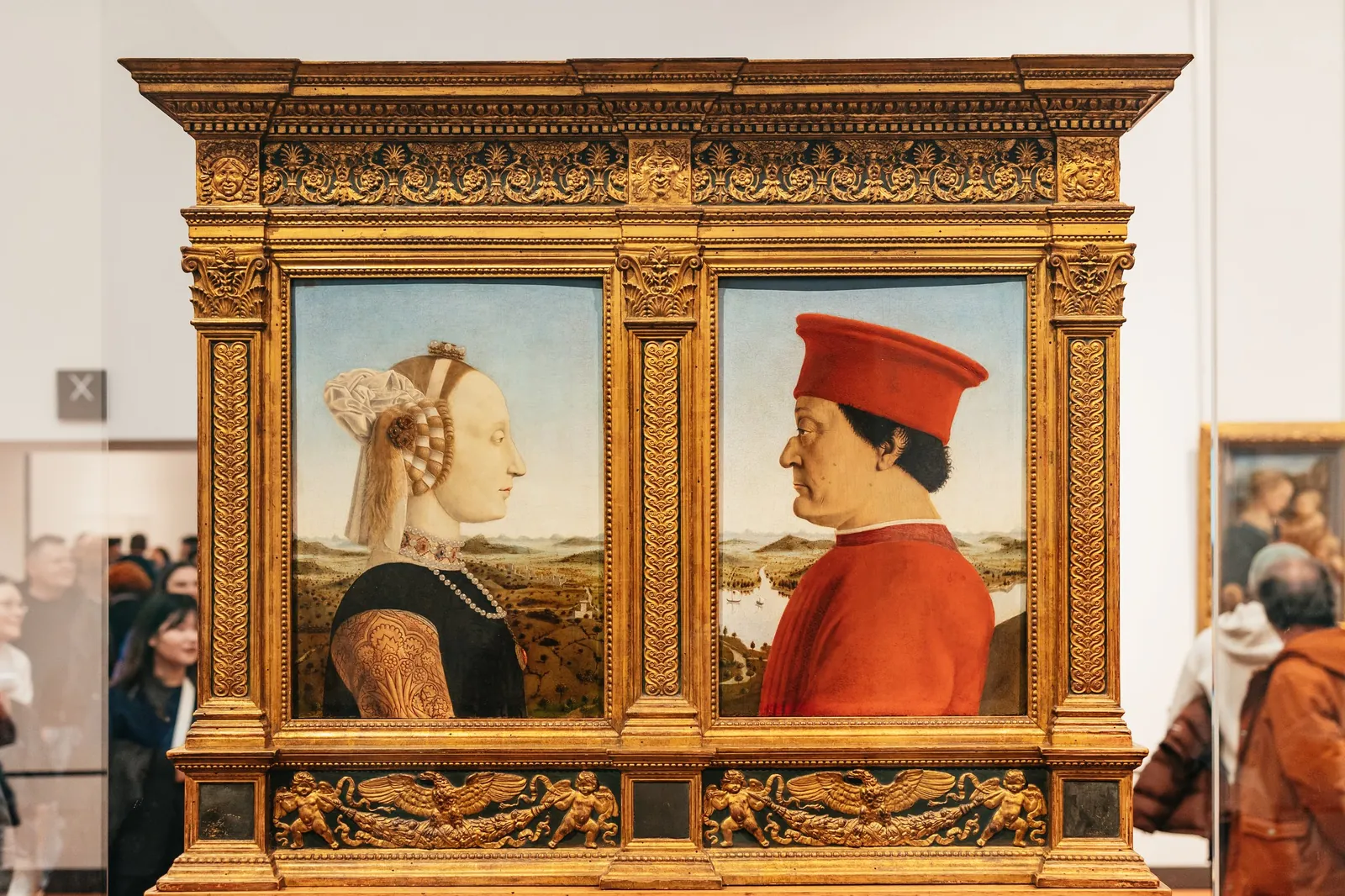 Piero della Francesca's portraits of the Duke and Duchess of Urbino in the Uffizi