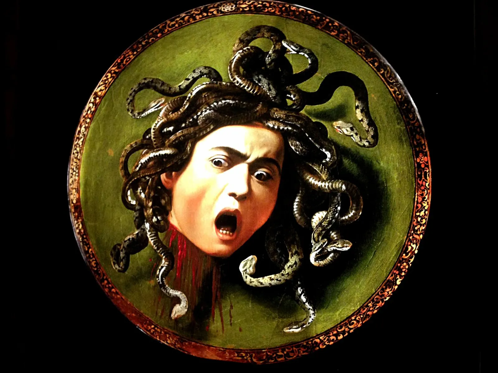 Caravaggio's Medusa, painted on a ceremonial shield