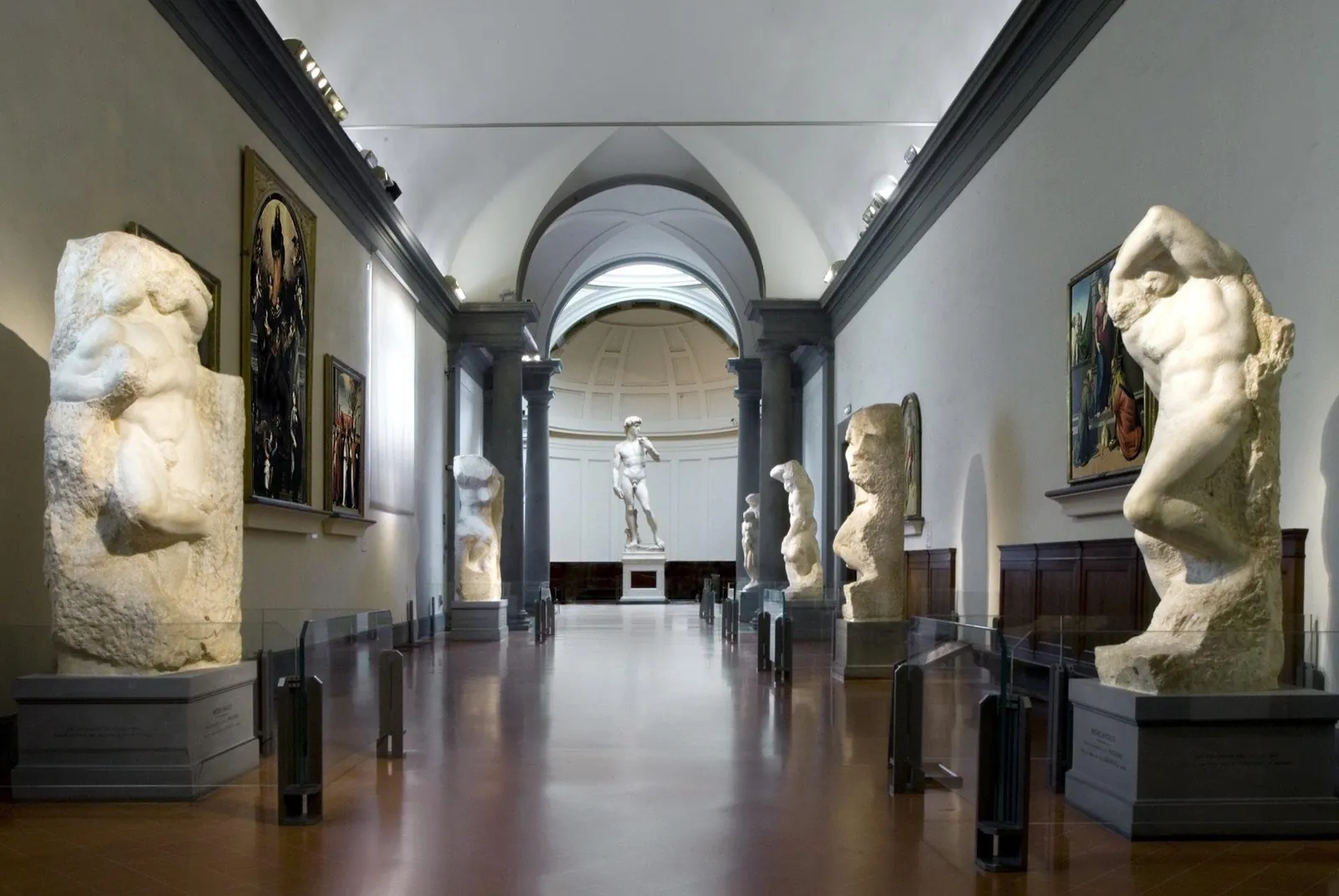 The Accademia's Hall of the Prisoners leading to Michelangelo's David