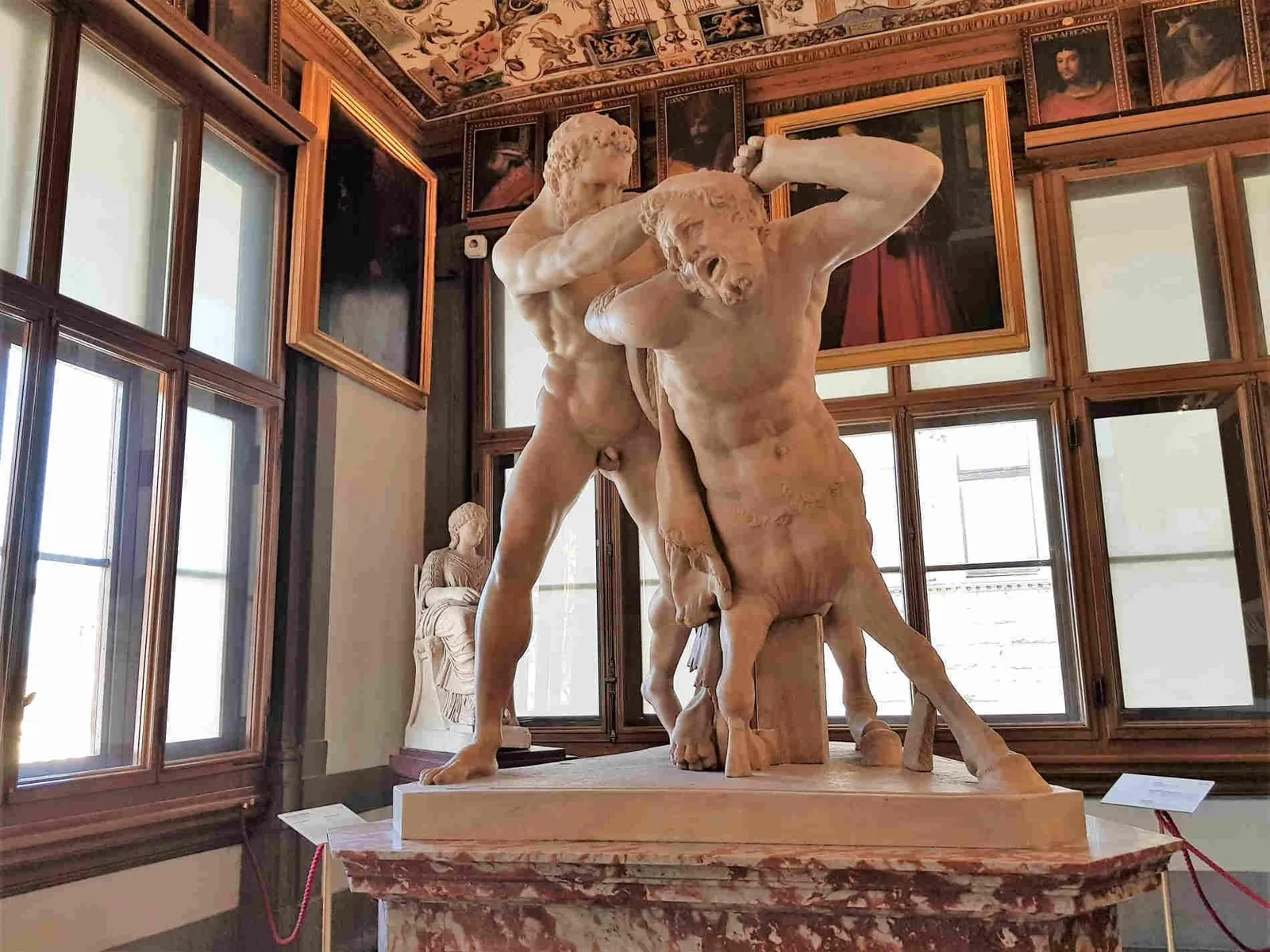 Hercules and the Centaur, a Roman sculpture in the Uffizi corridor
